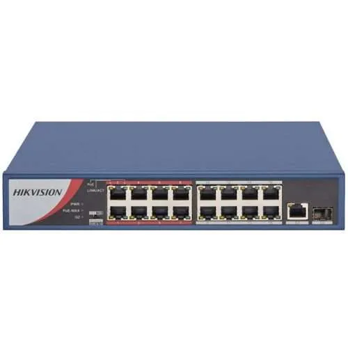 16 Port Fast Ethernet Unmanaged POE Switch – DS-3E0318P-E-M(B)