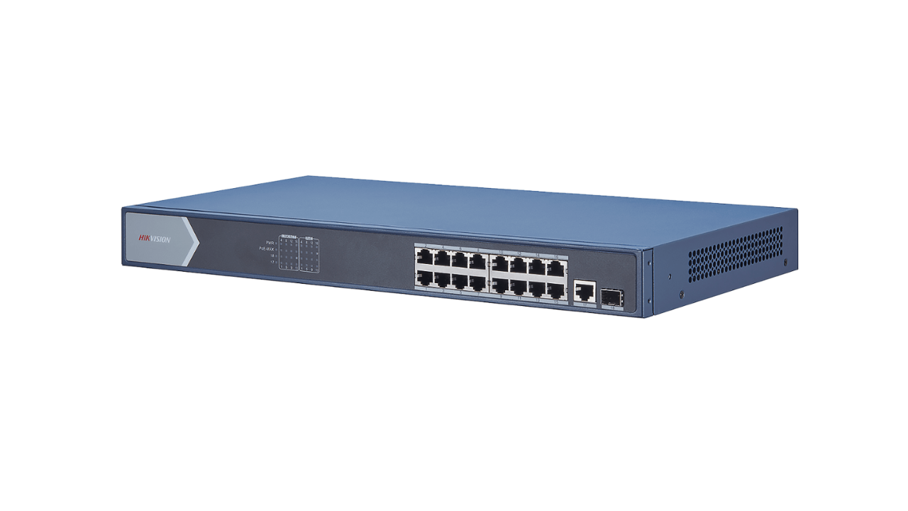 Hikvision DS-3E0518P-E/M 16-Port Gigabit Unmanaged PoE Switch