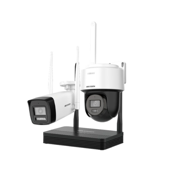 Hikvision 4MP H.265 One bullet + One PTDome WiFi NVS Kit – NKS424W03H 1